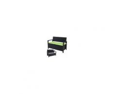 Mendler Divano Sofa Contenitore Per L'esterno Hwc-f39 Polyrattan ~ Antracite Cuscini Verde