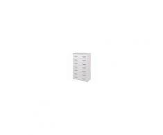 ARGONAUTA Cassettiera Legno Nobilitato 7 Cassetti Bianco Frassinato Cm 76x41xh 127