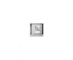 Homemania Mobile Ingresso Yakut, Mobile Appendiabiti, Porta Scarpe, Con Specchio, Ante, Ripiani, Ganci, Bianco In Legno, 60 X 35 X 194 Cm
