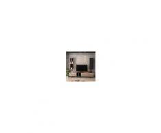 Homemania Mobile Porta Tv Diany Moderno Componibile, Libreria - Con Ante, Ripiani, Mensole - Da Salotto - Nero In Legno, 195 X 37 X 45 Cm