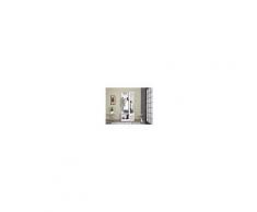 166 x 60,5 x 38 cm bianco-grigio metallo HxLxP Relaxdays Stand appendiabiti SANDRA con mensola inferiore per scarpe
