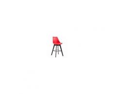 CLP Sgabello Alto Metz in Polipropilene Imbottito - Sgabello Bancone 4 Gambe I Sgabello Cucina con Poggiapiedi Design Tulip I Sedia Scandinava Carico Max 115 kg Rosso Colore Base: Cappuccino