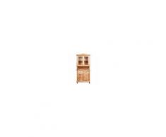 BISCOTTINI Vetrina Credenza In Legno Massello Di Tiglio Finitura Naturale 107x43x238 Cm