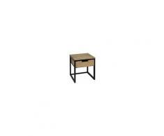 DS Muebles Comodino Icub3 Con Cassetto Industriale Vintage 40x40x45cm Nero