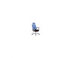 CLP Sedia Ufficio in Rete Traspirante Smart - Sedia Ergonomica Scrivania Regolabile - Poltrona Girevole Studio con Poggiatesta e Poggiapiedi Nero Blu Bianco