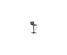CLP Sgabello Bar Limon in Similpelle E Metallo I Sgabello Bancone Imbottito Regolabile 55-78 CM Grigio Metallo Nero Opaco
