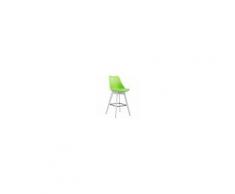 CLP Sgabello Alto Metz in Polipropilene Imbottito - Sgabello Bancone 4 Gambe I Sgabello Cucina con Poggiapiedi Design Tulip I Sedia Scandinava Carico Max 115 kg Verde Colore Base: Bianco