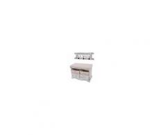 Mendler Serie Vintage Panca Cassettiera Con Attaccapanni Home Legno Di Paulonia Bianco