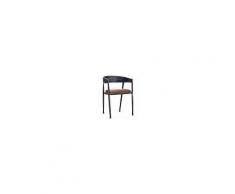 CLP Sedia Rustica Imbottita Belvedere - Sedia Design Industriale in Metallo con Braccioli E Schienale - Sedia da Pranzo Stile Vintage Argento Antico