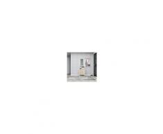 Homemania Mobile Ingresso Turmalin, Mobile Appendiabiti, Porta Scarpe, Con Specchio, Ante, Ripiani, Ganci, Rovere, Bianco In Legno, 60 X 17 X 90 Cm
