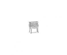 Fashion Commerce Comodino Bombato Foglia Argento 49×61