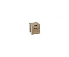 DS Muebles Comodino Icub3 Con Due Cassetti Estile Vintage 40x40x45cm Bianco