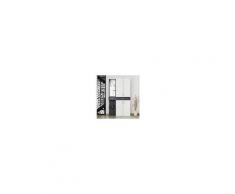 Homemania Mobile Ingresso Cersei Armadio Appendiabiti Porta Scarpe - Con Specchio, Ante, Cassetto, Ripiani - Bianco, Antracite In Legno, 105 X 35 X 180 Cm
