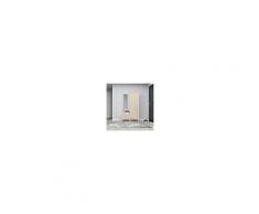 Homemania Mobile Ingresso Seylan, Mobile Appendiabiti, Armadio, Porta Scarpe, Con Ante, Ripiani, Specchio, Rovere, Bianco In Legno, 60 X 35 X 194 Cm