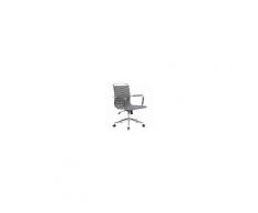 CLP Sedia Ufficio Ergonomica Burnley in Similpelle I Poltrona Studio Scrivania Moderna Girevole 360° E Regolabile con Manico su Schienale Grigio