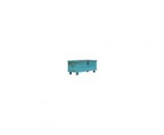 VIDAXL Cassapanca In Legno Massello Di Mango Blu 100x40x41 Cm