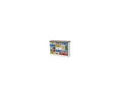 ARGONAUTA Mobile Cassettiera Vintage Multicolor Como Cm 120 X 36 X 86 H