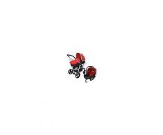 Vidaxl Passeggino 3 in 1 in Alluminio Colore Rosso E Nero
