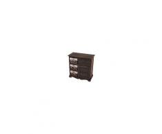 Mendler Serie Vintage Comodino cassettiera Legno paulonia 3 ceste 30x60x63cm Marrone