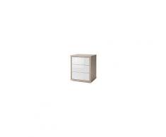 Composad Cassettiera Ufficio A Tre Cassetti In Rovere E Laccato Bianco Con Ruote Cm 55x45x66 - Ct0737k53904