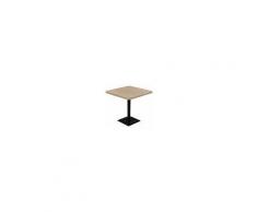 VIDAXL Tavolo Bistrot Mdf E Acciaio Quadrato 80x80x75 Cm Color Rovere