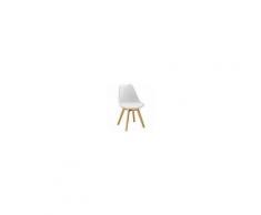 NextradeItalia 4pz Sedia ''''soft'''' Bianca Gambe In Legno + Cuscino 56x46x82h