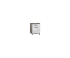 Composad Cassettiera Ufficio Con Ruote Tre Cassetti Color Bianco Laccato Lucido Cm 63x48x45 Serie Disegno - Ct4811k56304