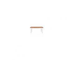 BISCOTTINI Tavolo Allungabile Country In Legno Massello Di Tiglio Struttura Bianca Anticata Piano Finitura Naturale 180x90x80 Cm