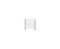 miliboo Comodino Design 4 Cassetti Bianco Armel