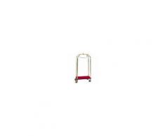 Gastrodomus Carrello portavaligie con appendiabiti in acciaio ottonato - L 950 mm x P 550 mm x 1900 mm