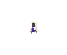Gastrodomus Carrello portavaligie con appendiabiti in acciaio ottonato - L 950 mm x P 550 mm x 1830 mm