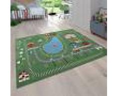 Paco Home Tappeto da gioco per bambini con paesaggi e ferrovia, colorato