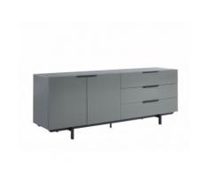 Credenza TAYRON - 2 ante & 3 cassetti - MDF & piedi in metallo - Colore grigio