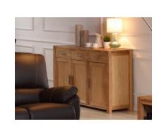 Credenza BROCELIANDE II - 3 ante e 3 cassetti - Legno di quercia oliato