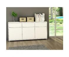 Credenza SORRISO - Bianco - 3 porte e 3 cassetti