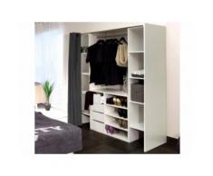 Set guardaroba + credenza EMERIC - Bianco e Antracite