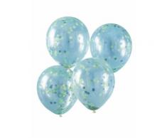 5 palloncini in lattice trasparente coriandoli verdi 30 cm Taglia Unica