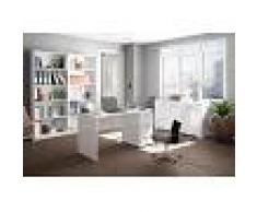 Interni Scrivania da ufficio 138x60 cm Bianco artik con tre cassetti Bianco