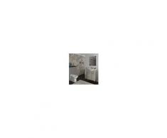 Bagno Mobile a terra 55 cm Ambra in legno Rovere Grigio con Lavabo in ceramica Con specchio e lampada LED - 55 cm - Rovere Grigio