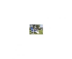 Giardino Pircher poltrona sdraio Dolomiti in legno bianco con poggiapiedi Bianco