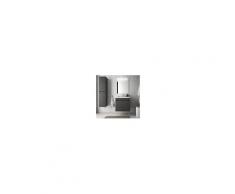 Bagno Mobile sospeso 60 cm in legno grigio opaco con due ante Con specchio e lampada LED