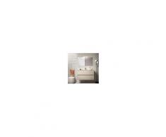 Bagno Mobile sospeso 100 cm in legno marrone Caledonia con lavabo in porcellana Con colonna, specchio e lampada LED