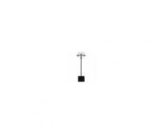 Outsunny Lampione Intelligente a Pannelli Solari con 3 Lampade Led Accensione Automatica Nero 60x55x189 cm