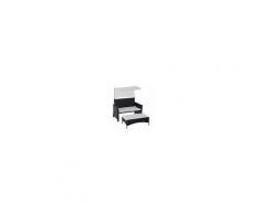 Outsunny Set Divano da Giardino Esterno in Rattan con Tetto Rimovibile, Nero e Bianco