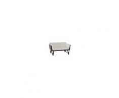Outsunny Divano da Giardino 2 Posti Trasformabile in Lettino in PE Rattan, Bianco, 129x66x79cm