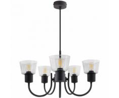 Lampada a Sospensione Design Tivo 5 Faretti Nera Nero