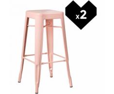 SKLUM Pack 2 Sgabelli Alti LIX Rosa Quarzo Sala da Pranzo Cucina Bar Stile Industrial
