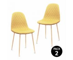 Pack 4 sedie da sala da pranzo senape scrivania da ufficio lounge design nordico imbottita