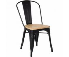 SKLUM Sedia LIX Vintage Legno Nero Legno Naturale Sala da Pranzo Cucina Bar Stile Industrial