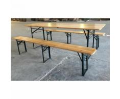 Set Birreria 220x80 in Legno con Tavolo 2 Panche Arredo Richiudibile Sagre Feste